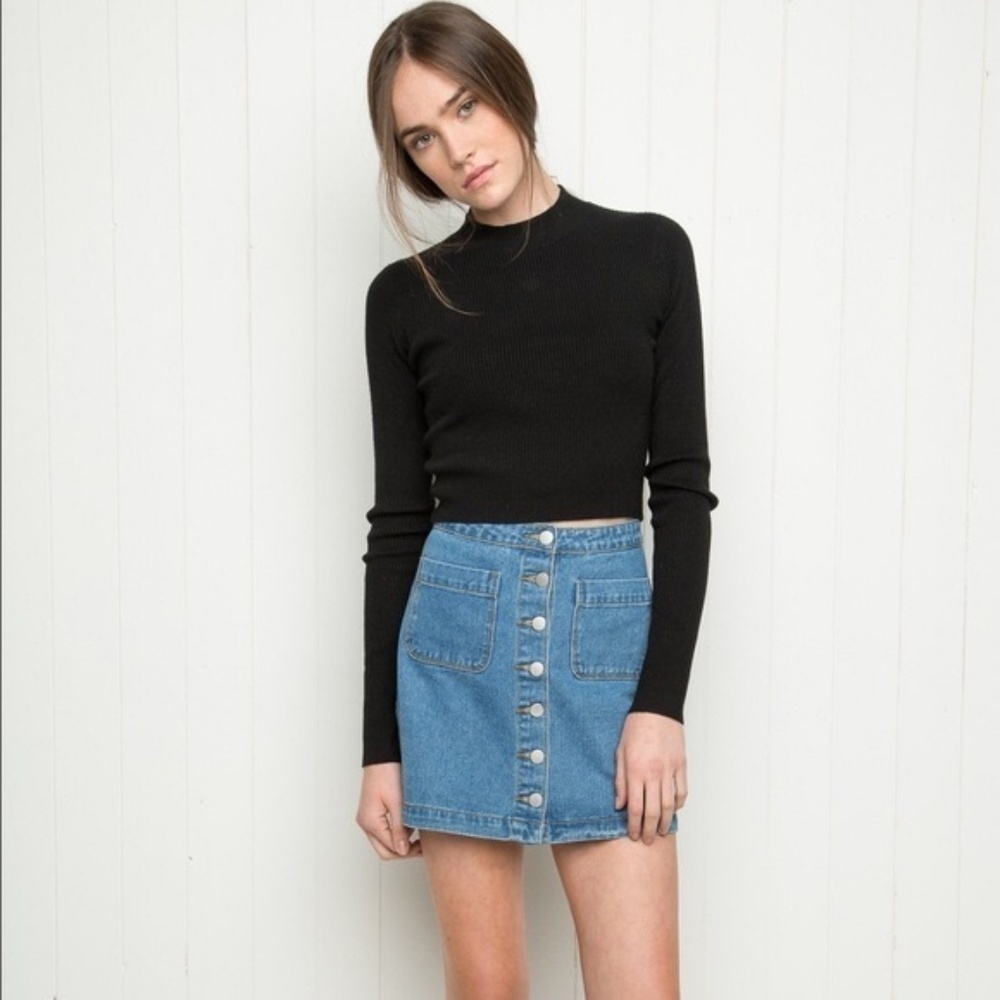 Button Down Denim Skirt